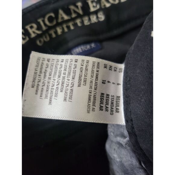 American Eagle Super Stretch Jeggings 6 Womens Low Rise Black Distressed Skinny - Picture 10 of 10